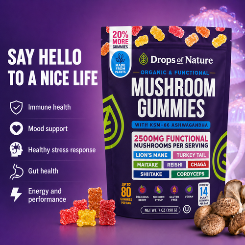 Daily Focus Mushroom Energy Gummies