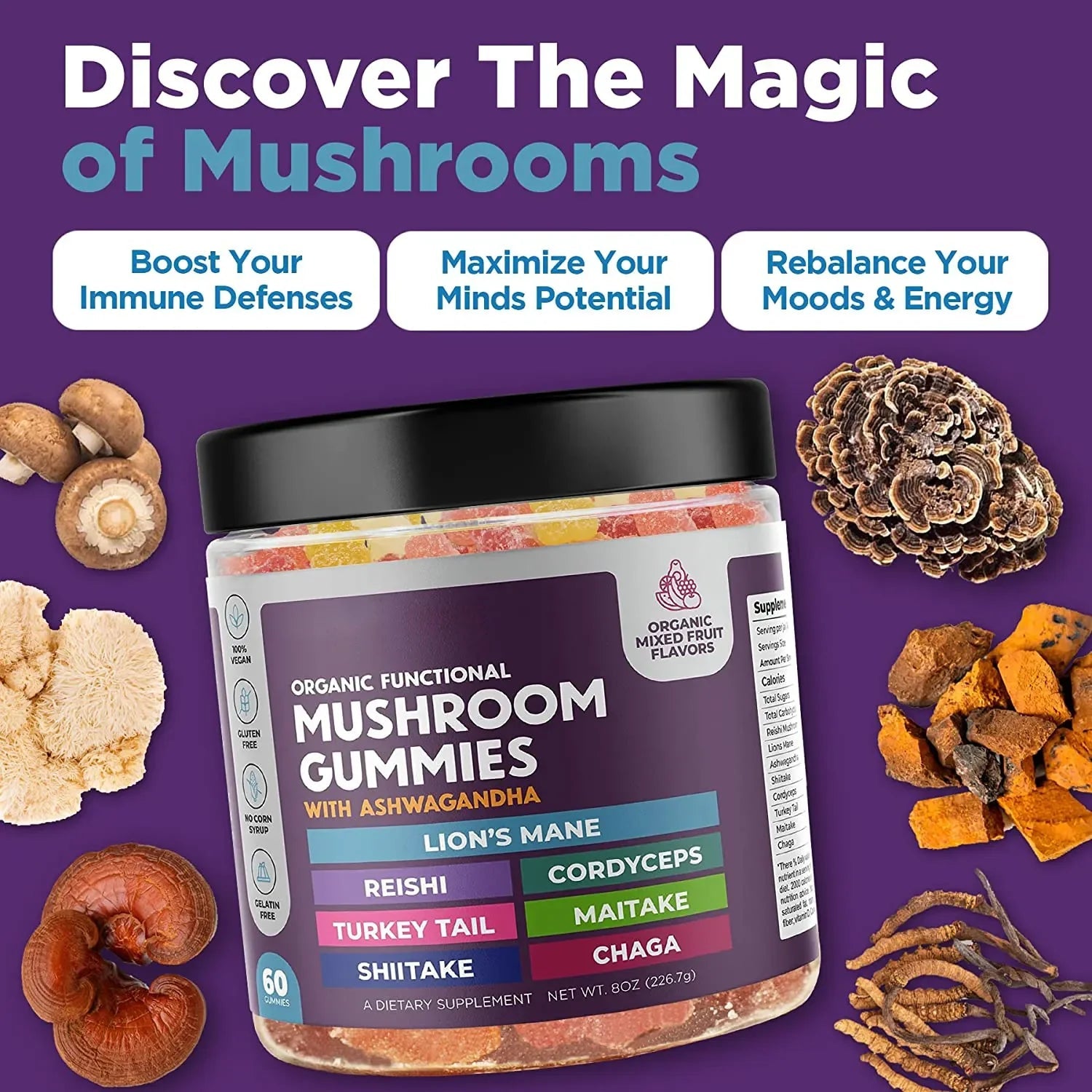 Daily Everyday Mushroom Wellness Gummies